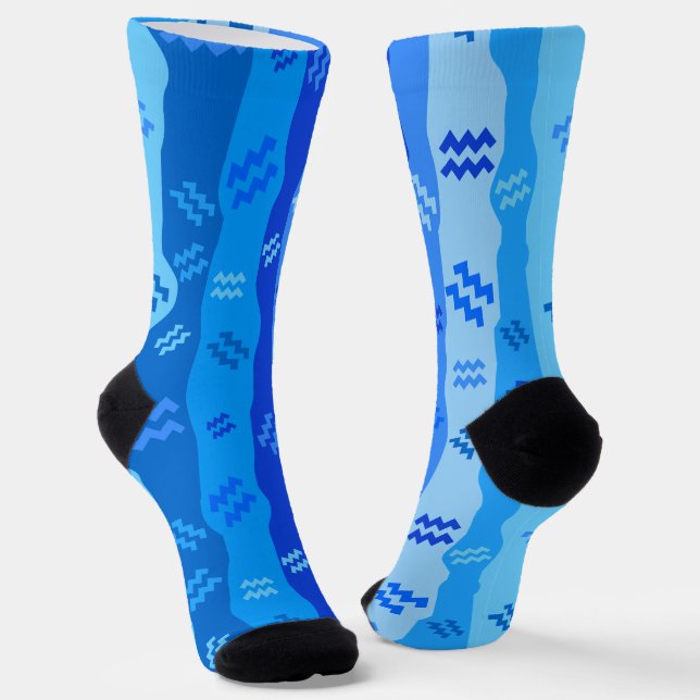 Calcetines Aquarius Zodiac Stripes (Angular)