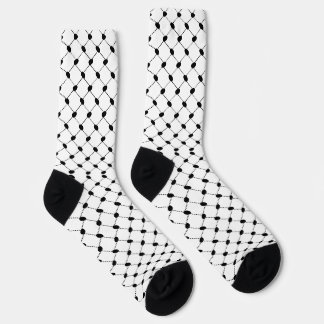 Calcetines Árabe de Keffiyeh blanco y negro