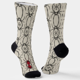 Calcetines Arañas - Blanco óseo y Negro murciélago