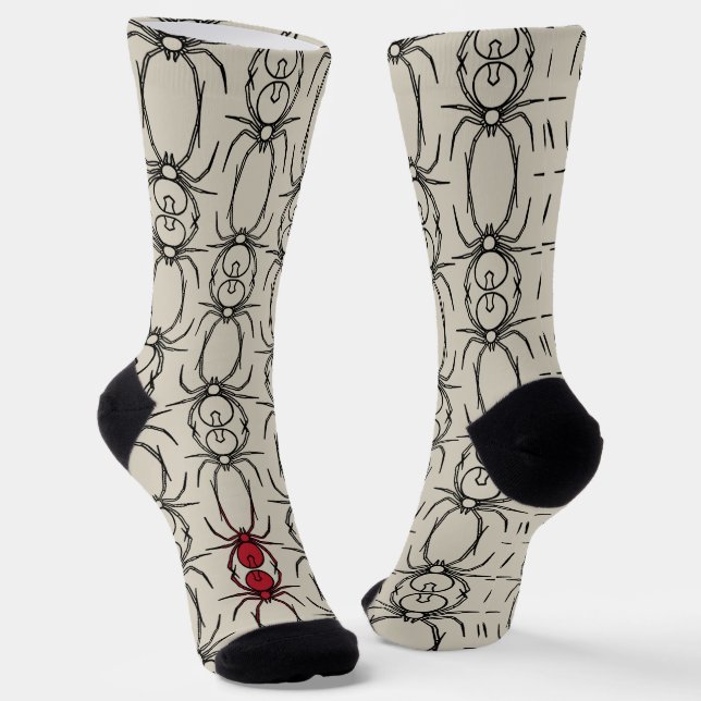 Calcetines Arañas - Blanco óseo y Negro murciélago (Angular)