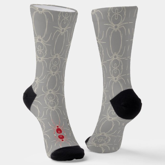 Calcetines Arañas - Gris fantasma y blanco óseo (Angular)