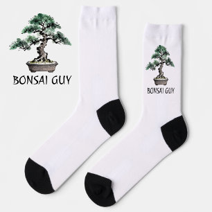 Calcetines Árbol Bonsái Arte de Tinta Japonesa Sumi-E Persona