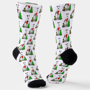 Calcetines Árbol de Navidad 2 Greyhound (romano le blanco) Pe