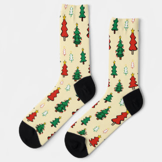 Calcetines Árbol de Navidad con estrella de patrón ininterrum