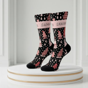 Calcetines Árbol de Navidad de fiestas personalizadas de colo