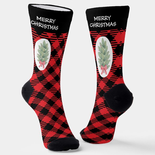 Calcetines árbol de Navidad Estampado de Cuadros (Subido por el creador)