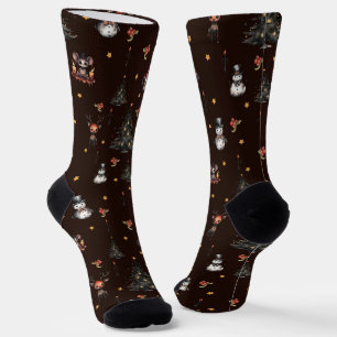Calcetines Árbol de Navidad Gótico Muñeco de Nieve Animales