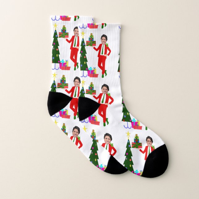 Calcetines árbol de navidad justin trudeau (Par)