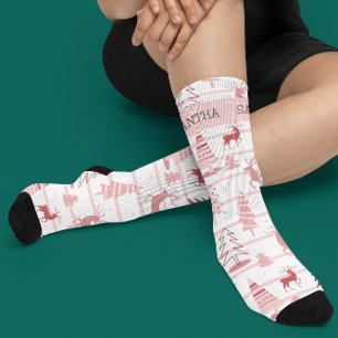 Calcetines Árbol de Navidad personalizado de vacaciones de ro