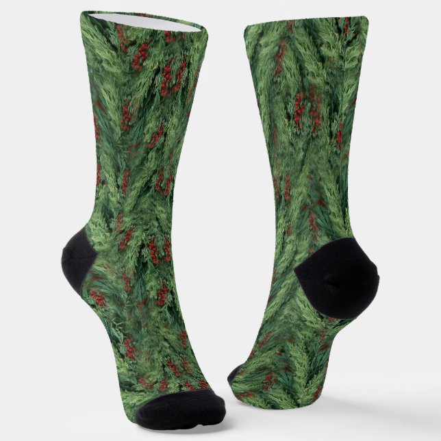 Calcetines Árbol de pino con Navidades Berries (Angular)