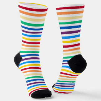 Calcetines Arcoiris con franjas blancas coloridas