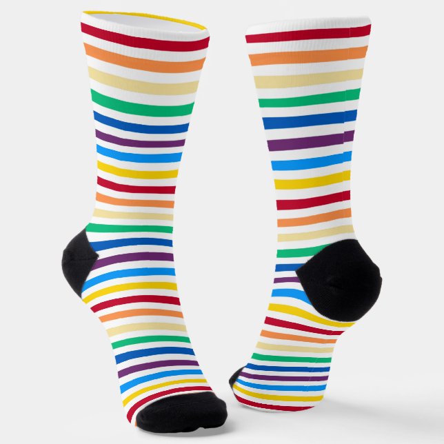 Calcetines Arcoiris con franjas blancas coloridas (Angular)