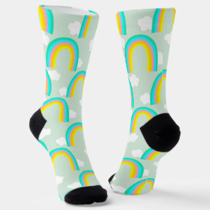 Calcetines Arcoíris con Nube Azul