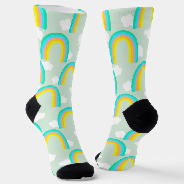 Calcetines Arcoíris con Nube Azul (Angular)