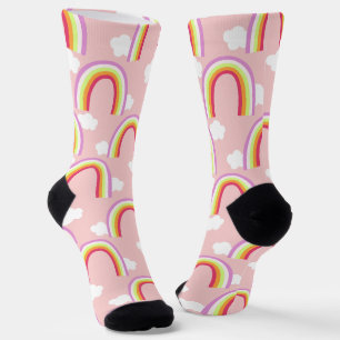 Calcetines Arcoíris con Nube Rosa