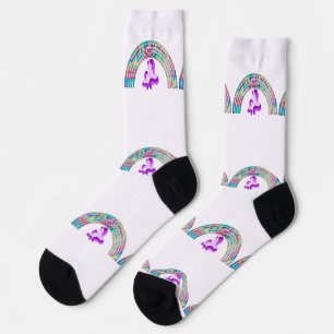 Calcetines Arcoíris Psicodélicos y Unicornios Thunder_Cove