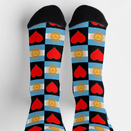 Calcetines Argentina: Patrón cardíaco de bandera argentina