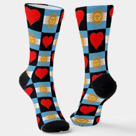 Calcetines Argentina: Patrón cardíaco de bandera argentina