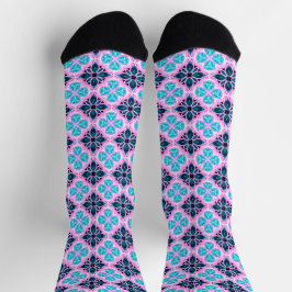 Calcetines Argyle Azul Y Rosa