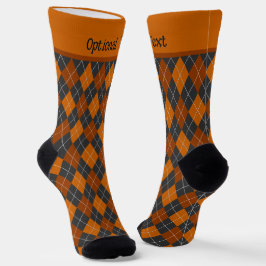 Calcetines Argyle Halloween naranja diamantes negros - añadir