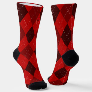 Calcetines Argyle Monograma Rojo inicial