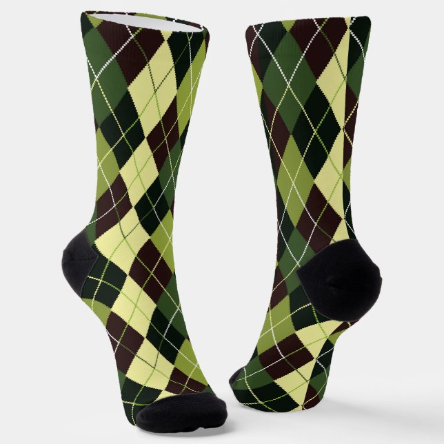 Calcetines Argyle Verde y Negro (Angular)