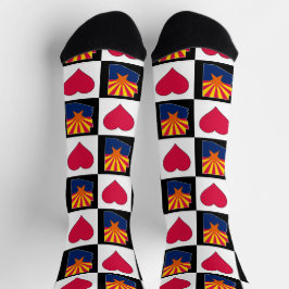 Calcetines Arizona State Flag Map Heart Pattern Fun Arizonan