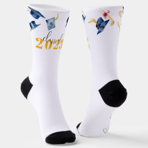 Calcetines Armada y oro   Monograma de Graduación del Año
