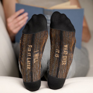 Calcetines Arreglarlo después Rústico Madera Tone Brown y Tan