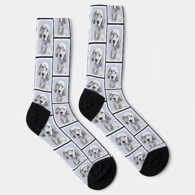Calcetines Arreglo de inglés Blue Belton Pintura Mascota Perr (Derecha)