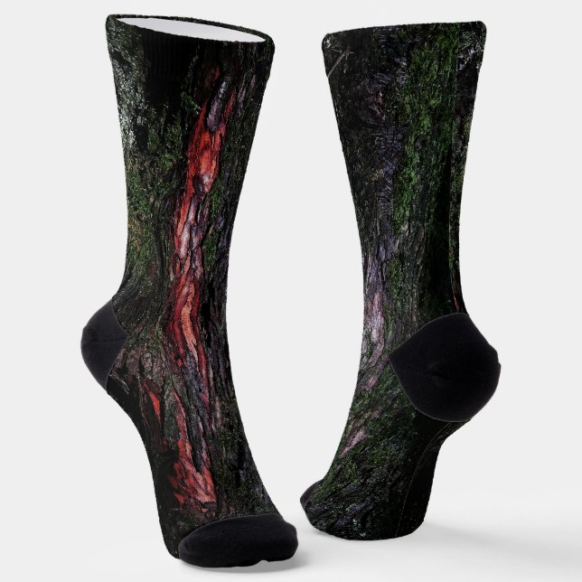 Calcetines Arroz negro rojo mezsy madera ladrido fresco (Angular)