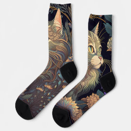 Calcetines Art Deco Dusty Rosa Cat Lover