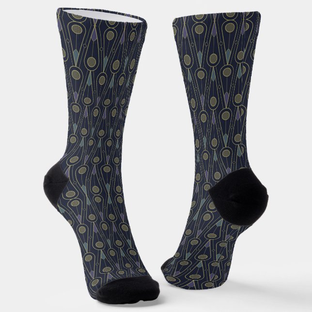 Calcetines Art Deco pattern with geometric shapes in gold (Angular)