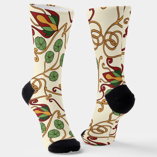 Calcetines Art Nouveau-inspired floral design (Angular)