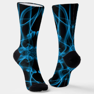 Calcetines Arte abstracto de humo azul etéreo