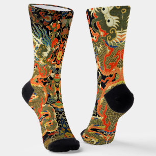 Calcetines Arte colorido de dragón asiático chino