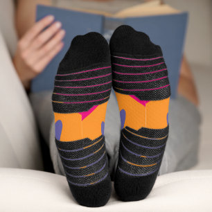 Calcetines Arte con patrón botánico retro genial