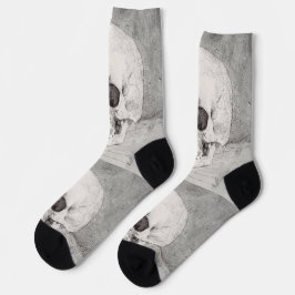 Calcetines Arte de cráneo gráfico: diseño de tinta minimalist