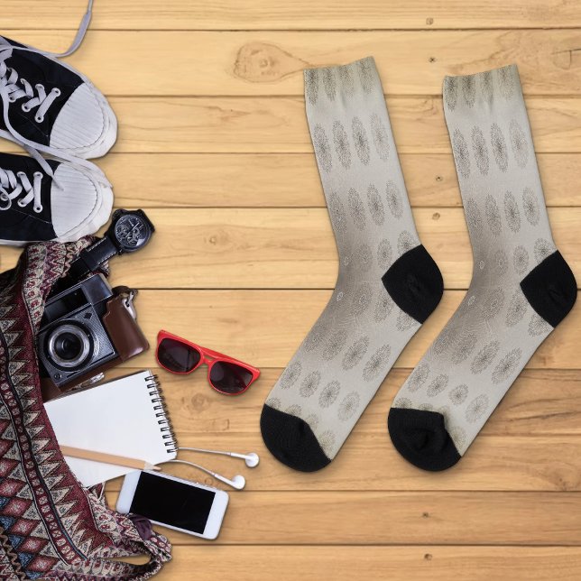 Calcetines Arte de estampado textil floral de arena (Subido por el creador)