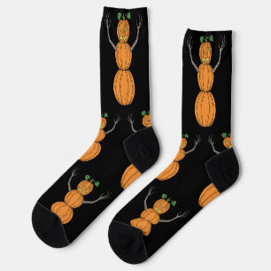 Calcetines Arte de Halloween del hombre de calabaza