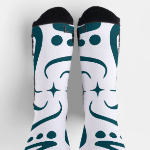 Calcetines Arte de Mandala de Tentáculo de Pulpo Verde Azul M