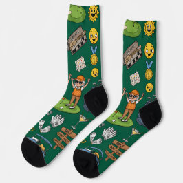 Calcetines Arte de personajes divertidos y bonitos de golf