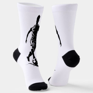 Calcetines Arte de Silueta de Jugador de Fútbol Minimalista