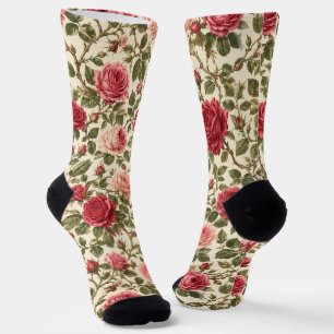 Calcetines Arte de Vid Romántico Clásico Rosa