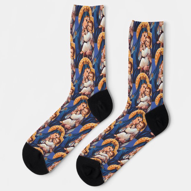 Calcetines Arte Devocional de Nuestra Señora del Monte Carmel (Izquierda)