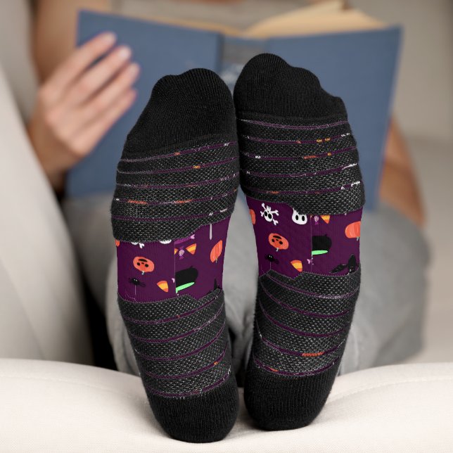 Calcetines Arte espeluznante y lindo de Halloween (Abajo)