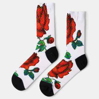 Calcetines Arte fino de medio tono de flor de rosa