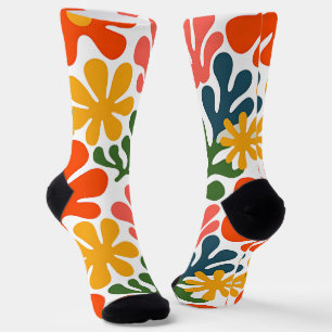 Calcetines Arte Floral Abstracto Colorido Matisse Retro
