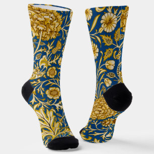 Calcetines Arte Floral Azul Cherwell Vintage de William Morri