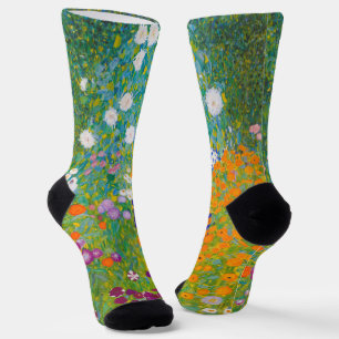 Calcetines Arte floral de jardín de cottage vintage de Gustav